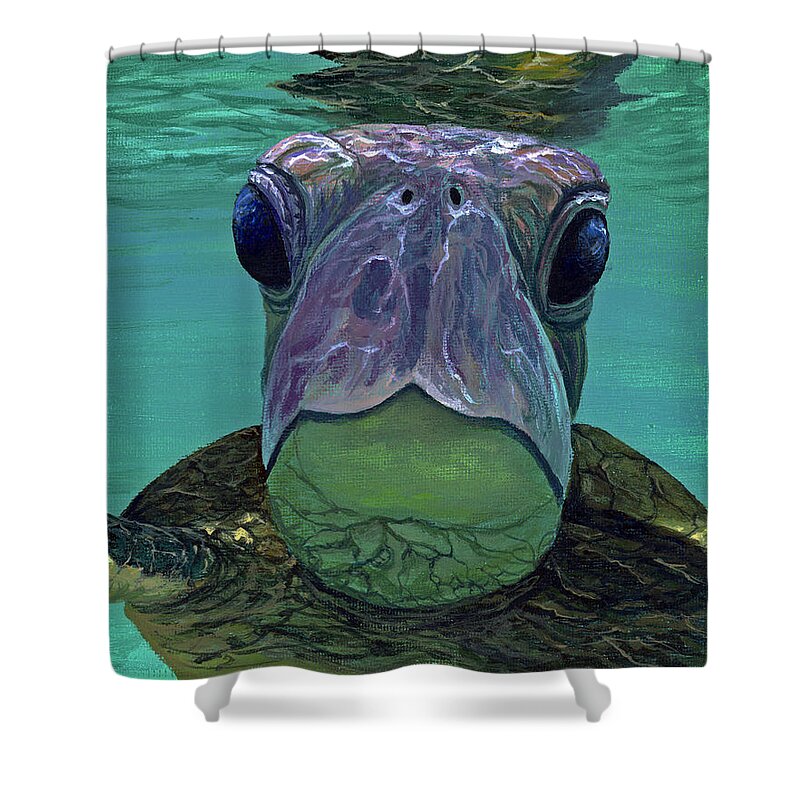 Animal Shower Curtain featuring the painting Who Me? by Darice Machel McGuire