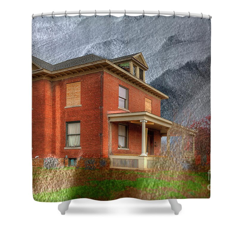 Hdr Shower Curtain featuring the photograph Wichterich House by Larry Braun