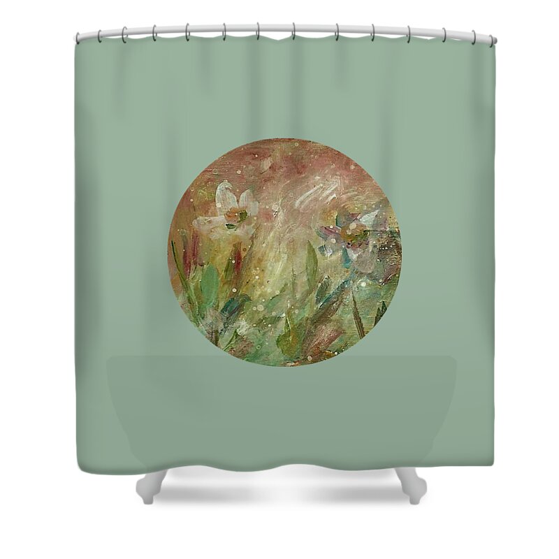 Floral Shower Curtain featuring the painting Wil O' The Wisp by Mary Wolf