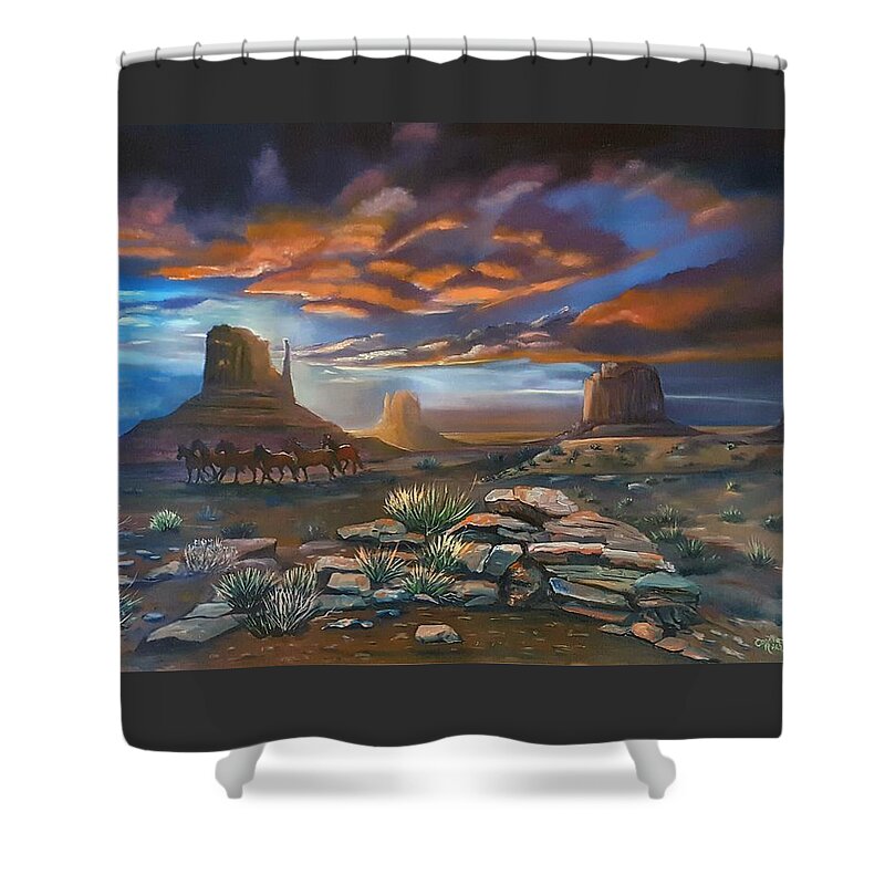 Landscape Shower Curtain featuring the painting Wild and Free by Connie Rish