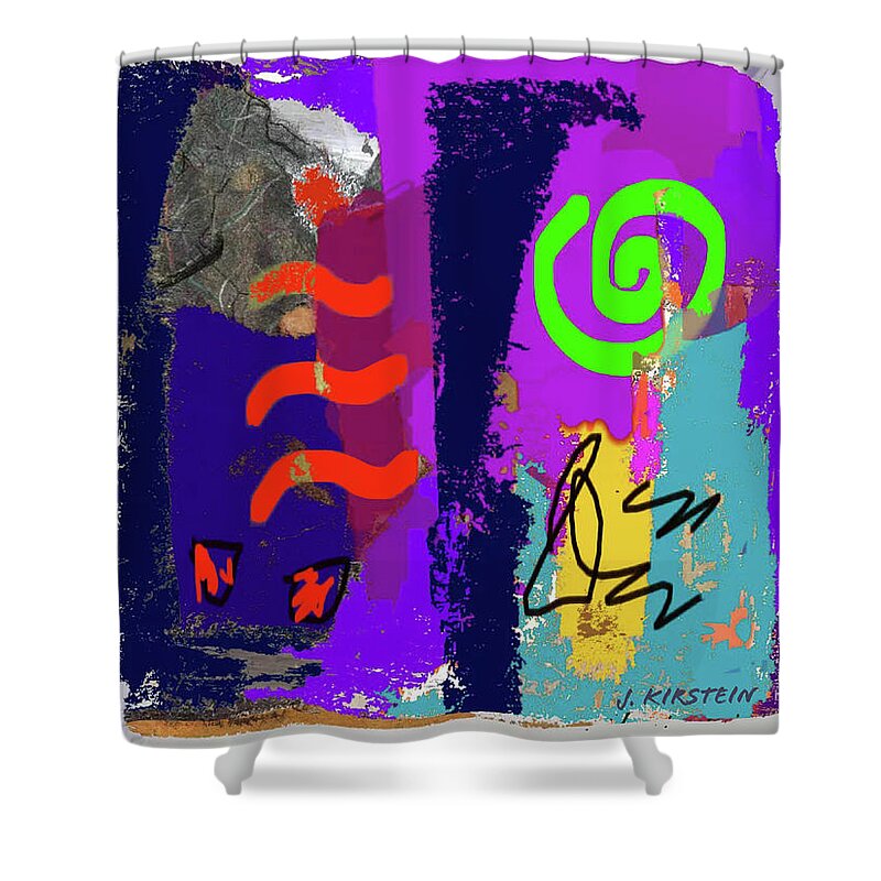 Acrylic Shower Curtain featuring the mixed media Wild and Wicked 9 by Janis Kirstein