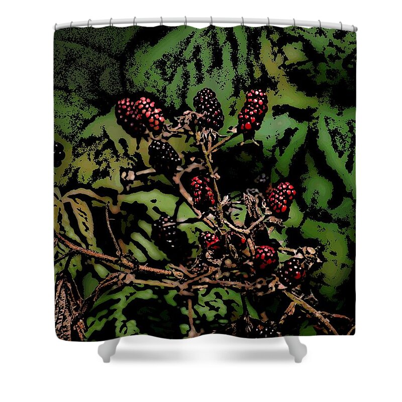 Digital Photography Shower Curtain featuring the photograph Wild Berries by David Lane