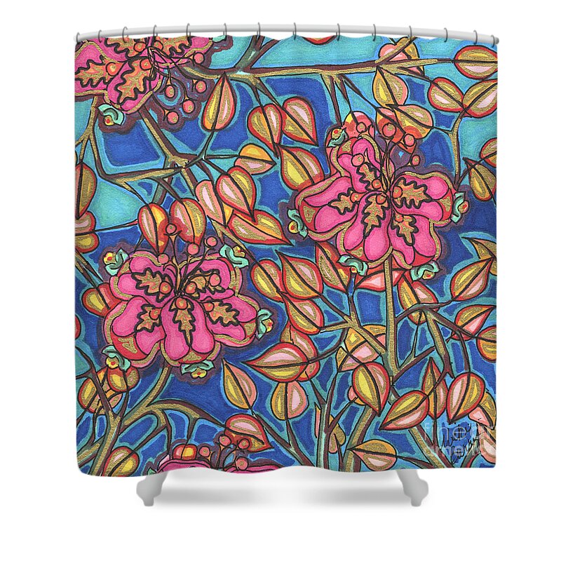 Modern Shower Curtain featuring the painting Wild Flowers by Vicki Baun Barry