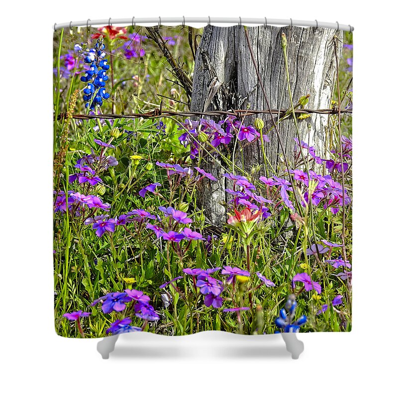Wild Flowers Art Prints Shower Curtain featuring the photograph Wild In The Country by Ella Kaye Dickey