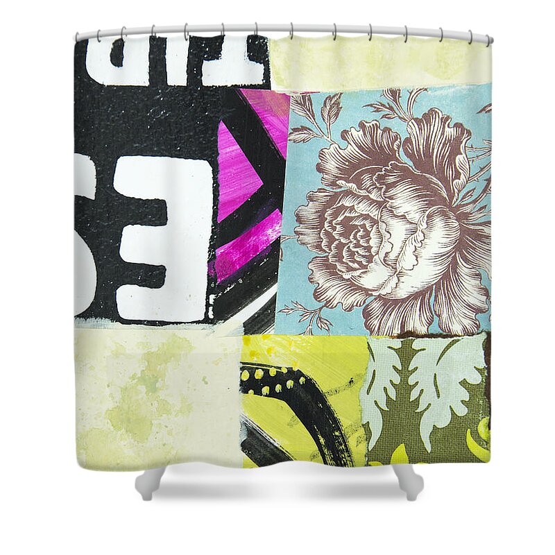 Wild Rose Shower Curtain featuring the mixed media Wild Rose by Elena Nosyreva
