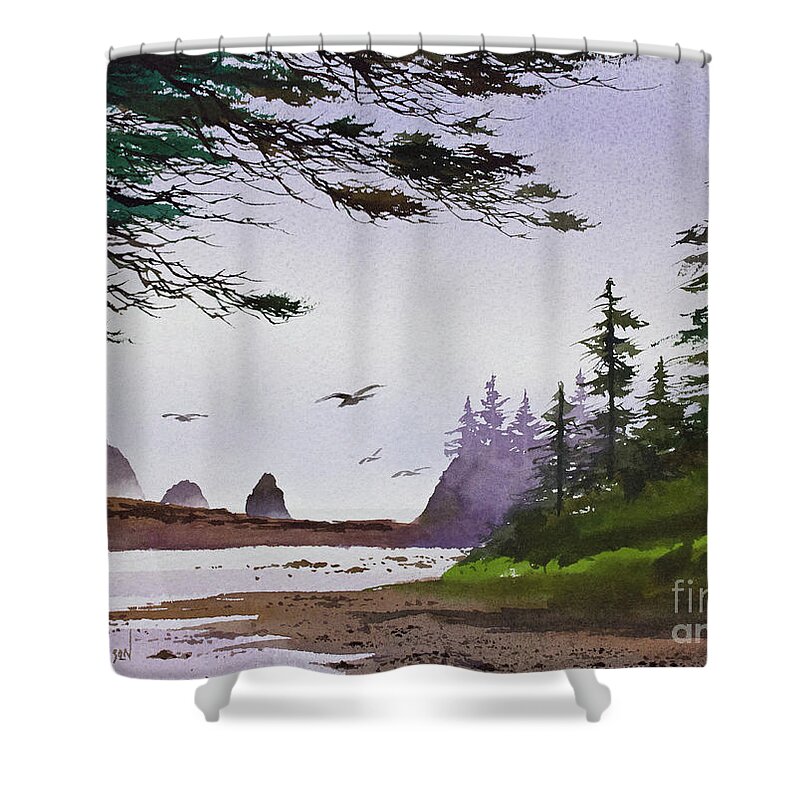 Wilderness Painting Shower Curtain featuring the painting Wilderness Sanctuary by James Williamson