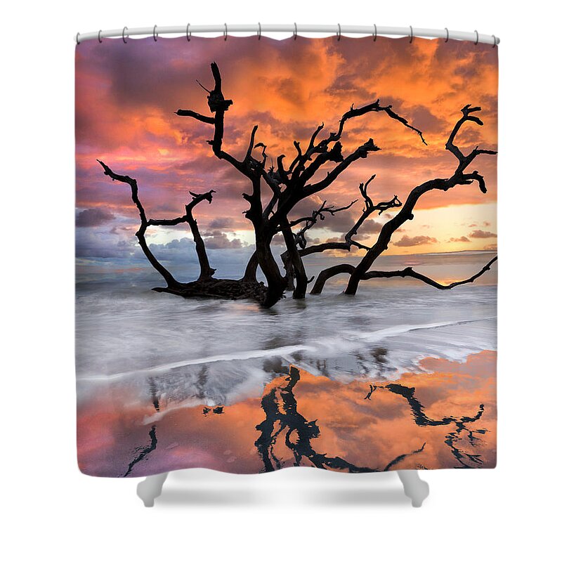 Clouds Shower Curtain featuring the photograph Wildfire II by Debra and Dave Vanderlaan
