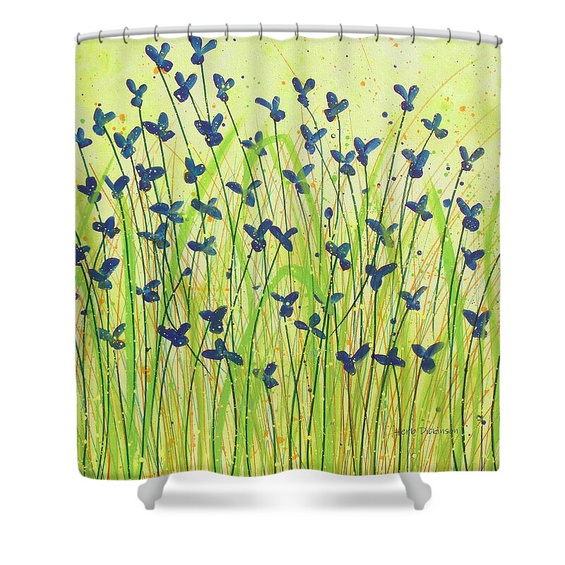 Abstract Shower Curtain featuring the painting Wildflower Love by Herb Dickinson