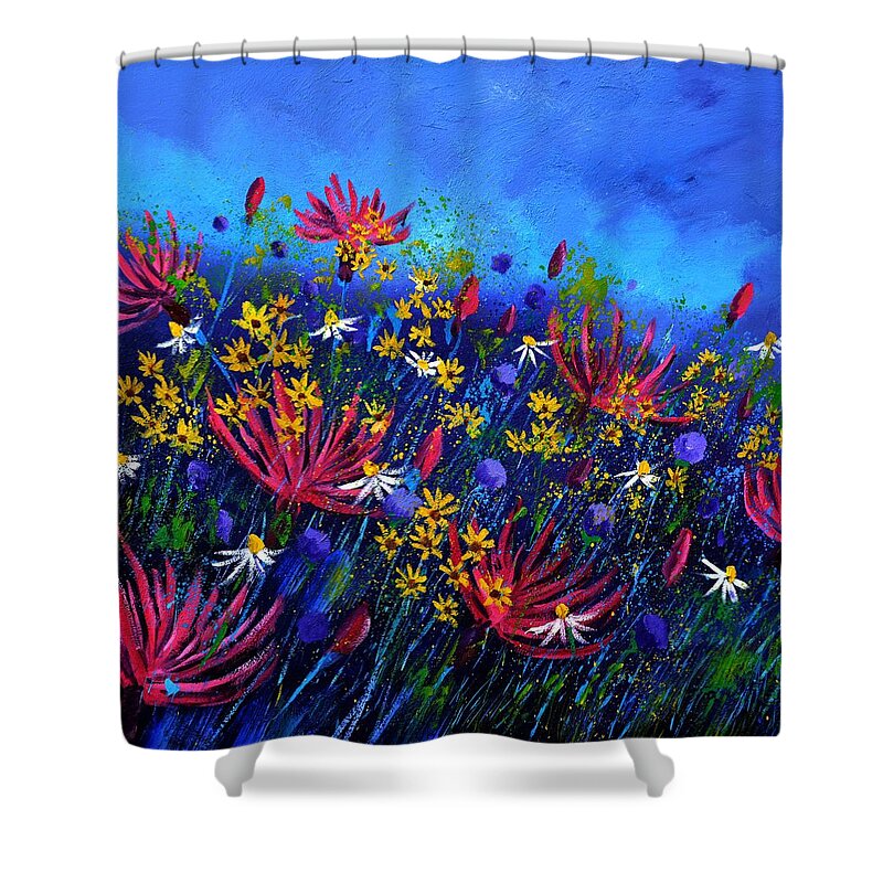 Flowers Shower Curtain featuring the painting Wildflowers 775190 by Pol Ledent