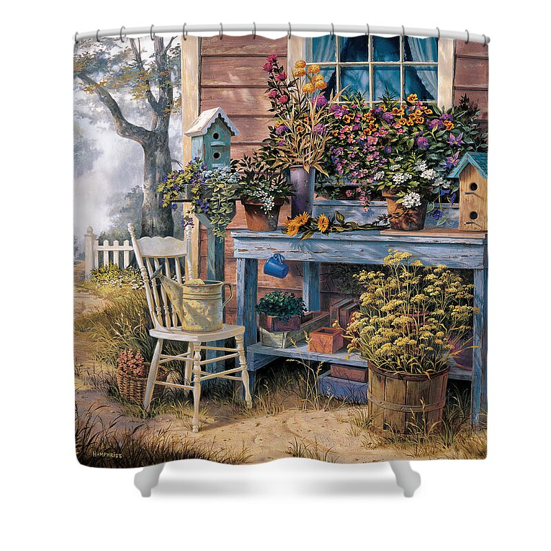 Michael Humphries Shower Curtain featuring the painting Wildflowers by Michael Humphries