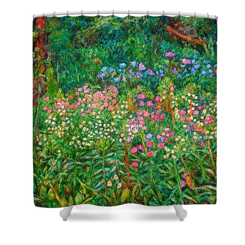 Floral Shower Curtain featuring the painting Wildflowers Near Fancy Gap by Kendall Kessler