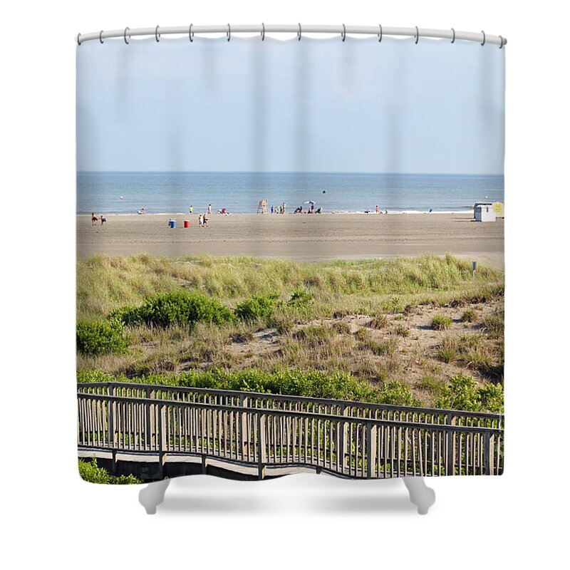 Wildwood Crest Shower Curtain featuring the photograph Wildwood Crest NJ Beach by John Van Decker