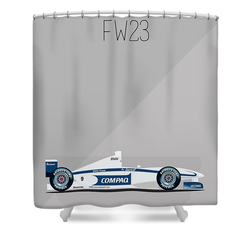 Bmw Williams F1 Team Shower Curtain featuring the painting Williams BMW FW23 F1 Poster by Beautify My Walls