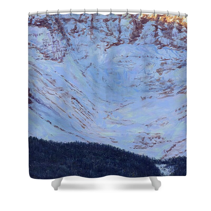 Colorado Shower Curtain featuring the painting Wilson's Peak in Fall by James W Johnson