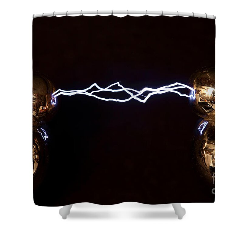 Electrostatic Shower Curtain featuring the photograph Wimshurst Machine by Ted Kinsman