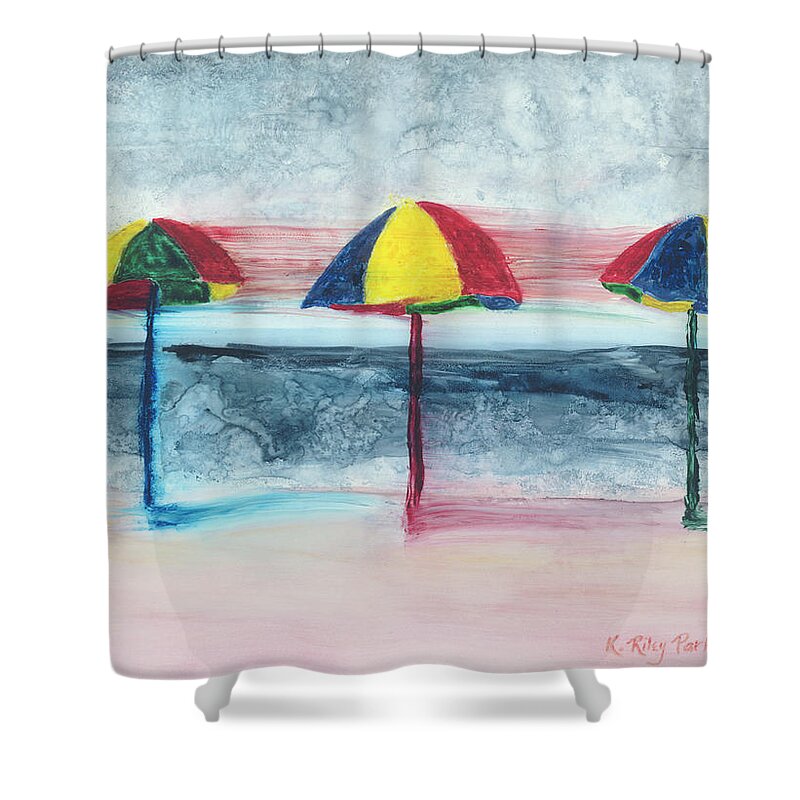 Beach Shower Curtain featuring the painting Wind Ensemble by Kathryn Riley Parker