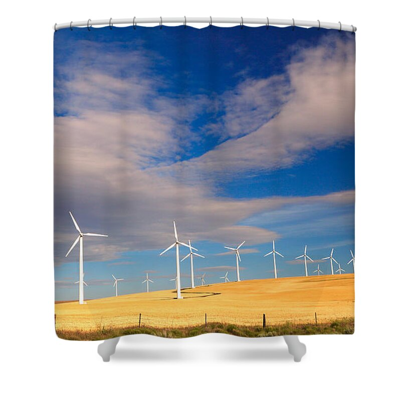 Wind Shower Curtain featuring the photograph Wind Farm Against the Sky by Todd Kreuter