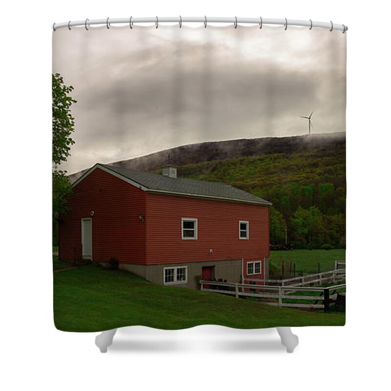 Wind Farm Shower Curtain featuring the photograph Wind Farm - Hancock Mass by Kirkodd Photography Of New England