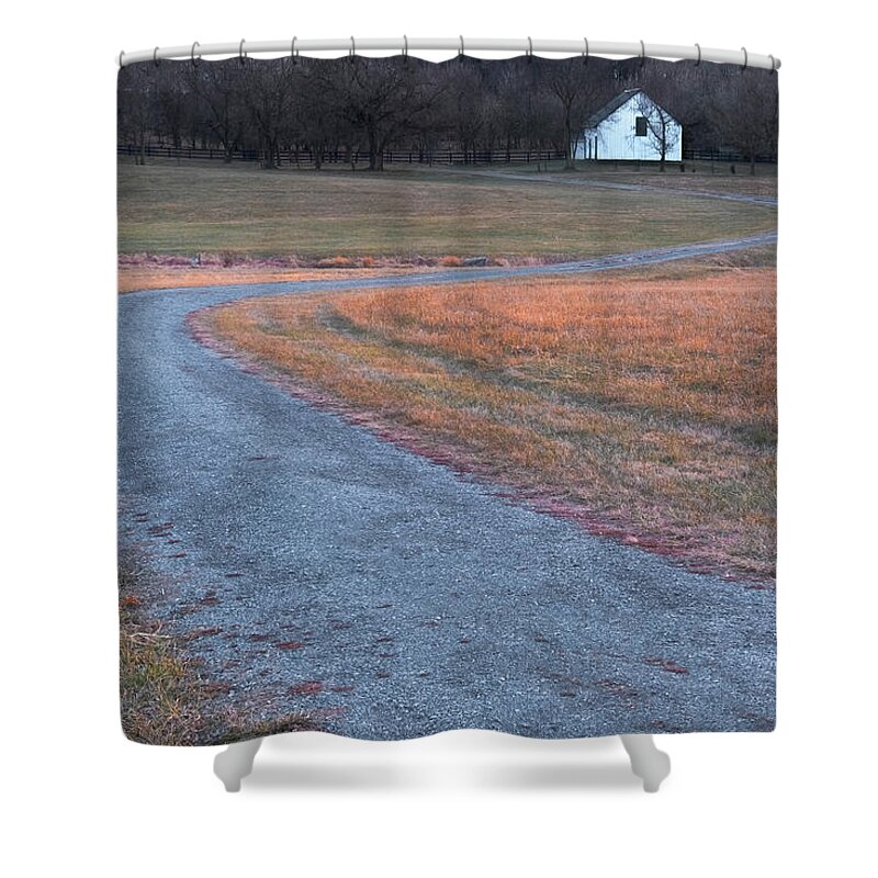 Berryville Virginia Shower Curtain featuring the photograph Winding Road by Tom Singleton
