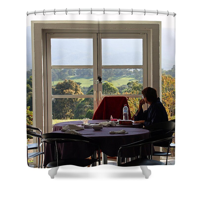 Yarra Valley Shower Curtain featuring the photograph Window to the World by Pat Moore