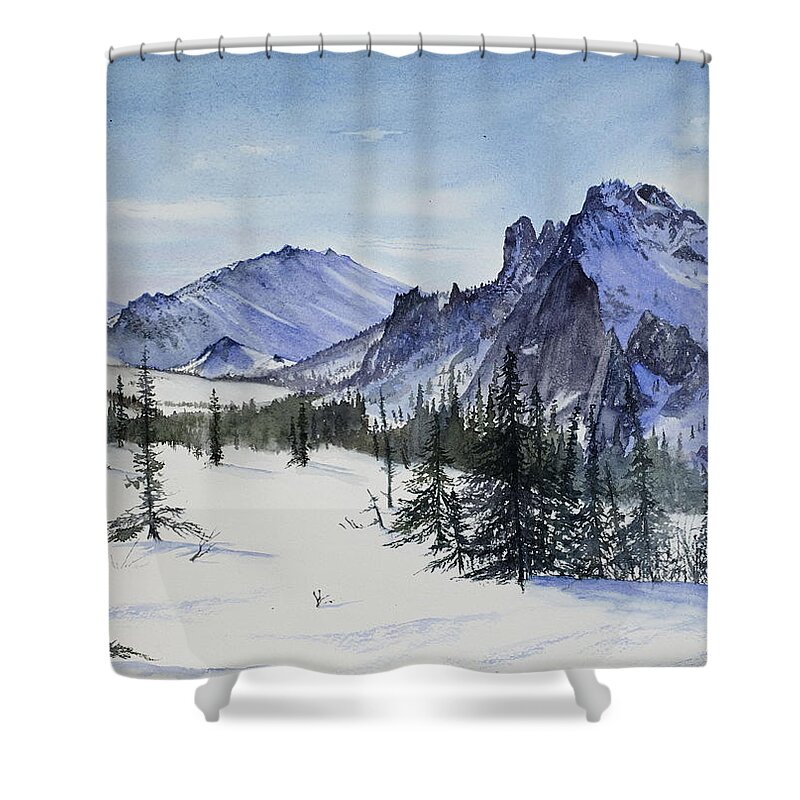 Alaska Shower Curtain featuring the painting Windy Arch by Deborah Horner