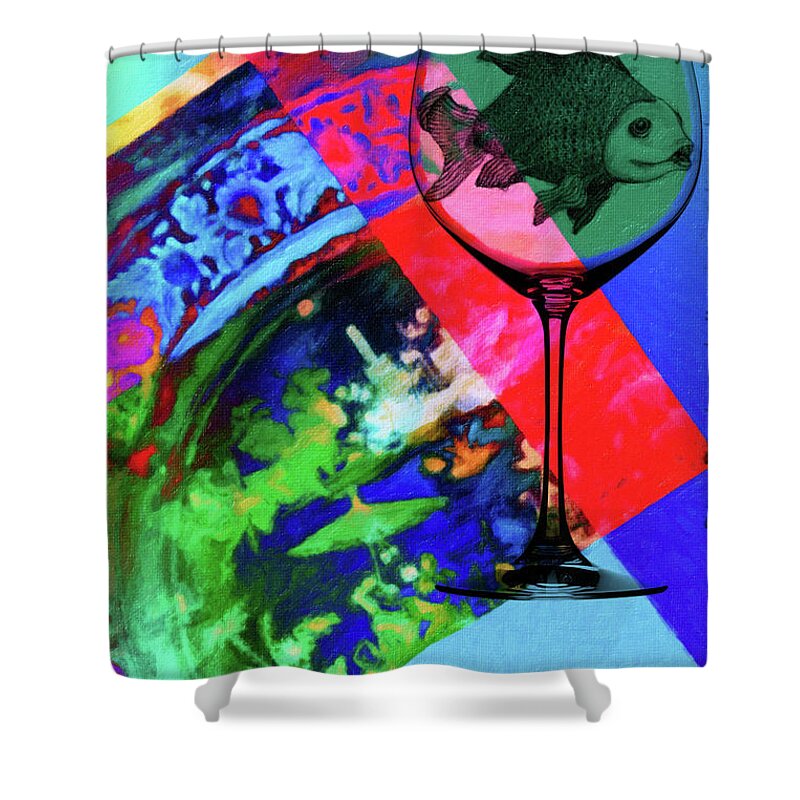 Wine Shower Curtain featuring the mixed media Wine Pairings 4 by Priscilla Huber