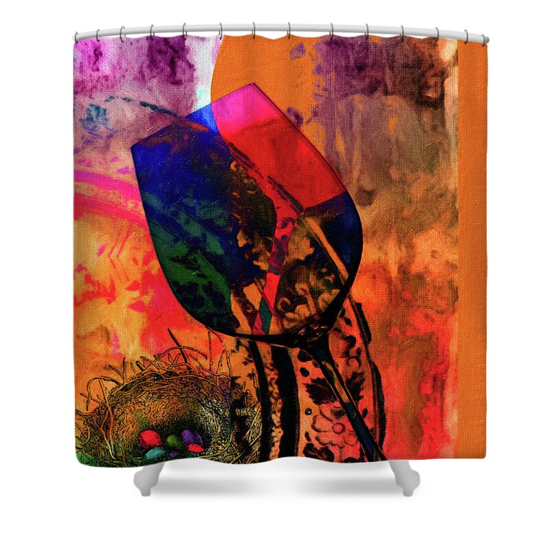 Wine Shower Curtain featuring the mixed media Wine Pairings 7 by Priscilla Huber