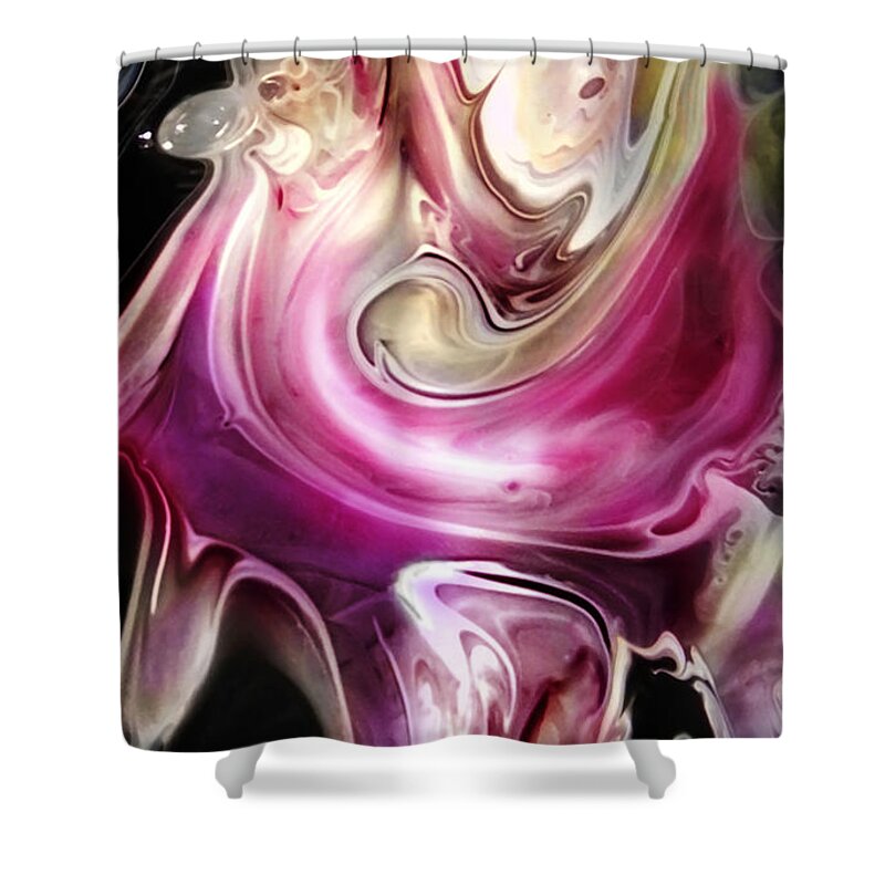 Wine Shower Curtain featuring the digital art Wine Splash by Frances Miller