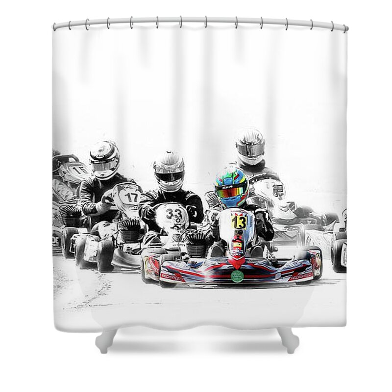Wingham Go Karts Australia Shower Curtain featuring the photograph Wingham Go Karts 07 by Kevin Chippindall