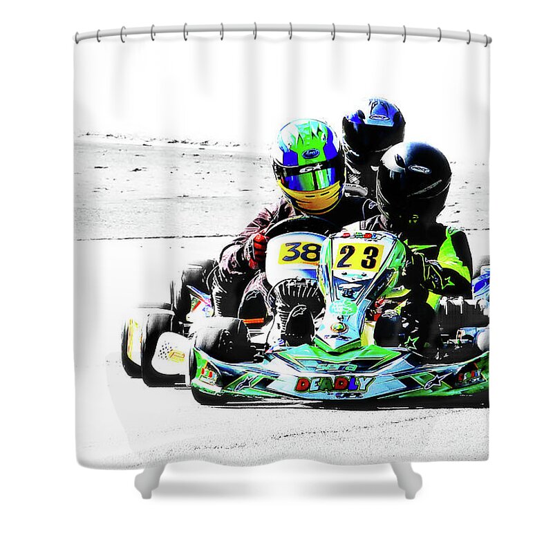 Wingham Go Karts Australia Shower Curtain featuring the photograph Wingham Go karts 09 by Kevin Chippindall