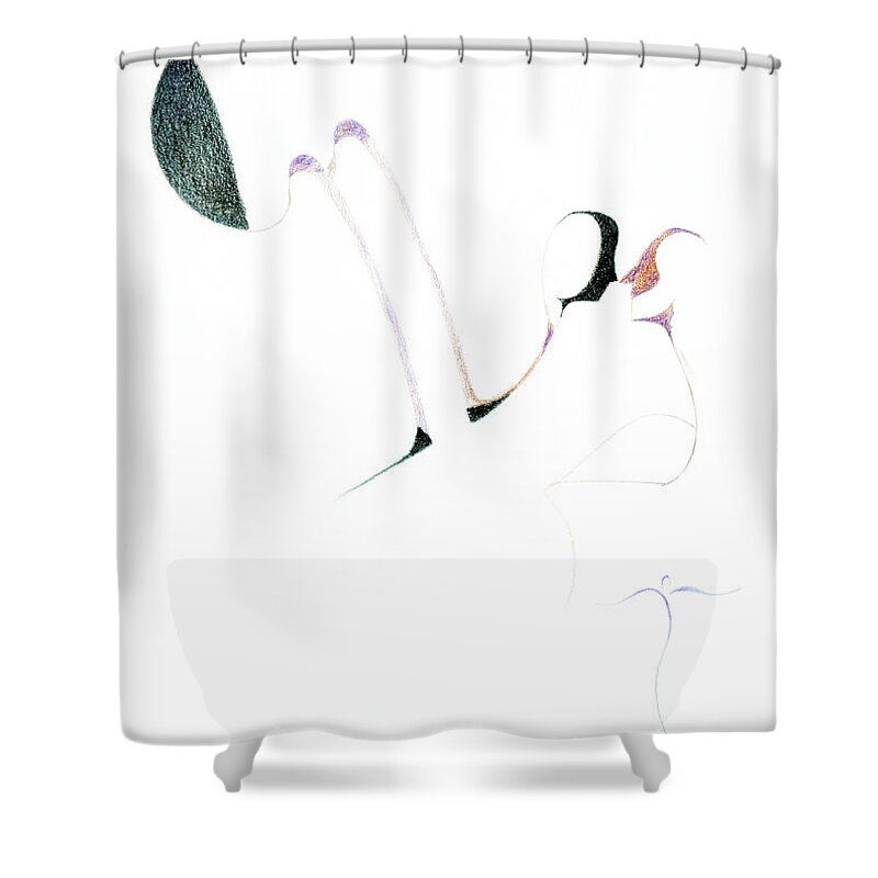  Shower Curtain featuring the drawing Wings by James Lanigan Thompson MFA