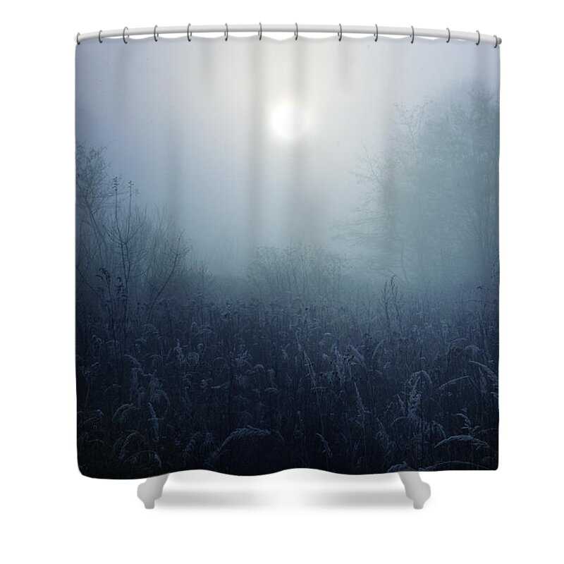 Winter Shower Curtain featuring the photograph Winter afternoon - Poland by Cambion Art