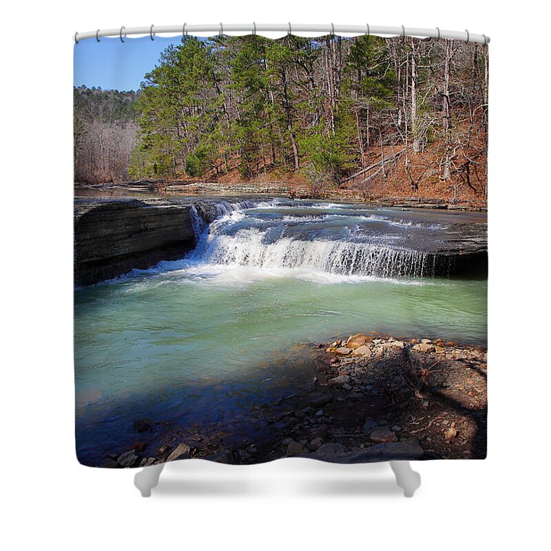 Haw Creek Shower Curtain featuring the photograph Winter at Haw Creek Falls by Michael Dougherty
