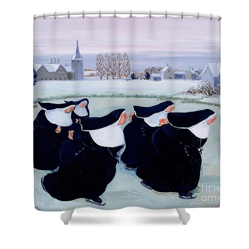 Habit Shower Curtain featuring the painting Winter at the Convent by Margaret Loxton