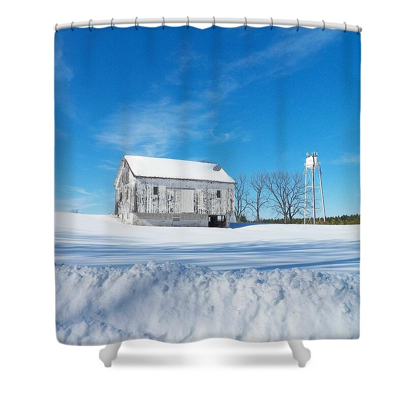 Virginia Shower Curtain featuring the photograph Winter Barn by Joyce Kimble Smith