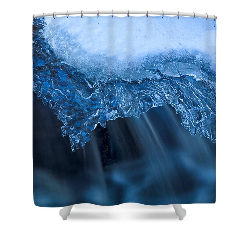 Blue Mountain- Birch Cove Lakes Wilderness Shower Curtain featuring the photograph Winter Brook Details#2 by Irwin Barrett