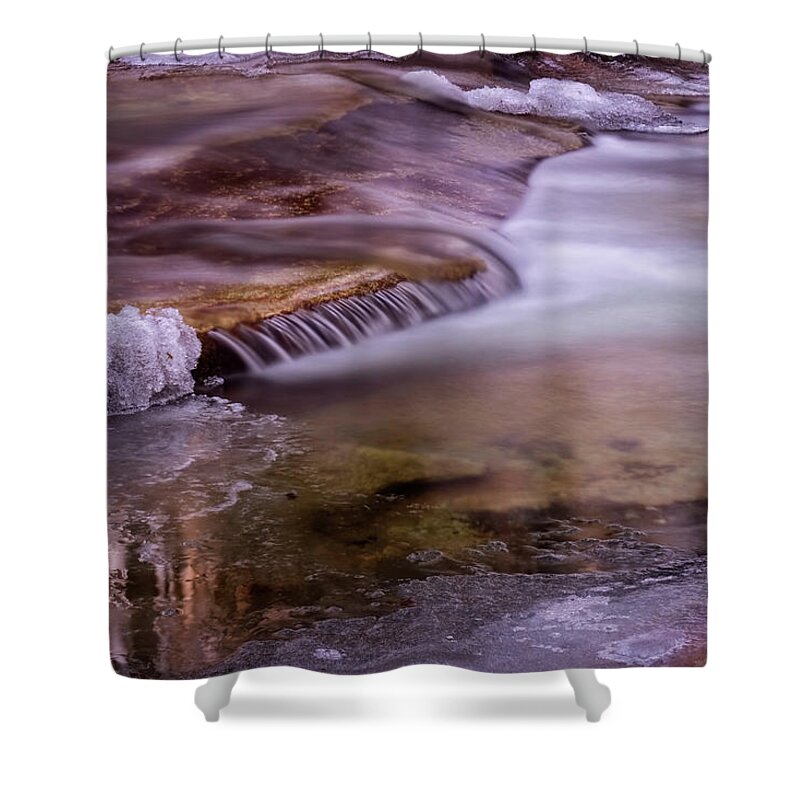 Stickney Brook Shower Curtain featuring the photograph Winter Brook by Tom Singleton