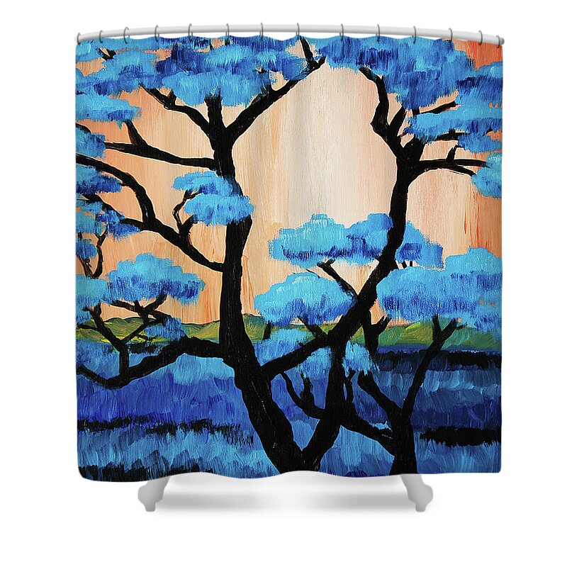 Winter Shower Curtain featuring the painting Winter by Frank Botello