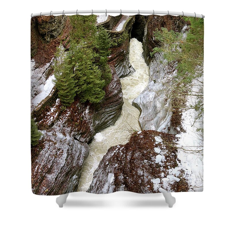 Winter Shower Curtain featuring the photograph Winter Gorge by Azthet Photography