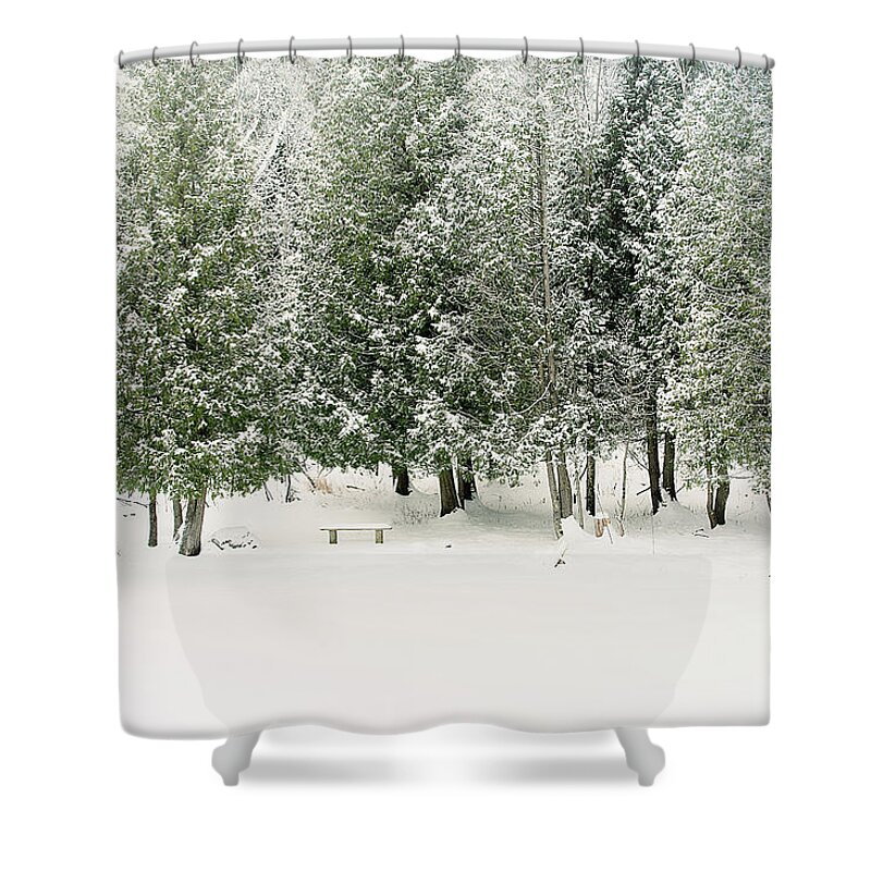 Winter Ice Storm Print Shower Curtain featuring the photograph Winter Ice Storm Print by Gwen Gibson