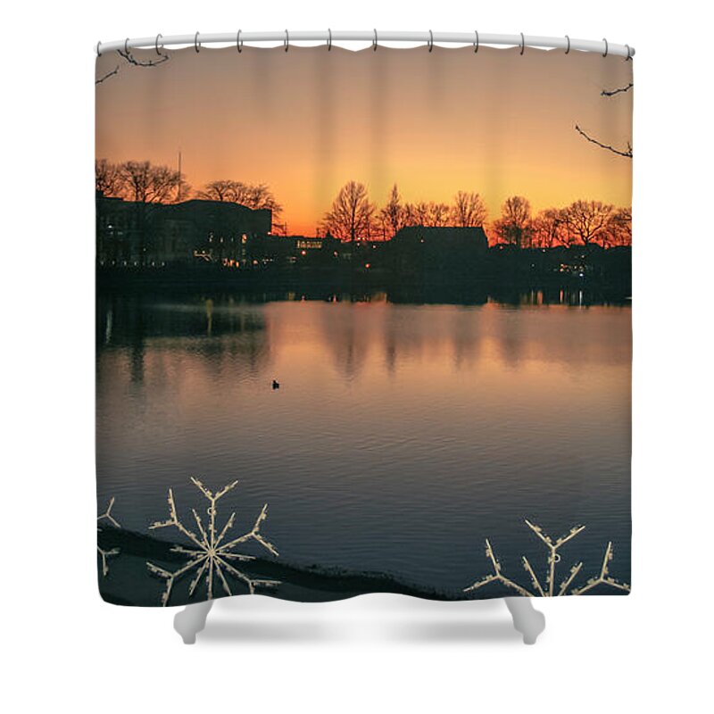 Barberton Shower Curtain featuring the photograph Winter in Btown by Darrell Foster