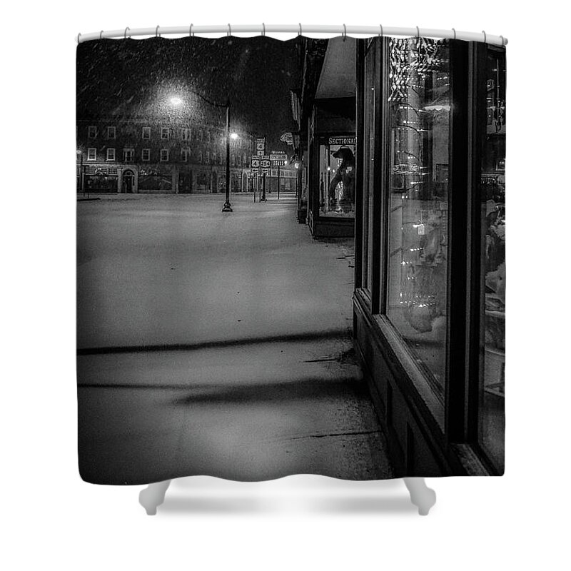  Shower Curtain featuring the photograph Winter night on Main by Kendall McKernon