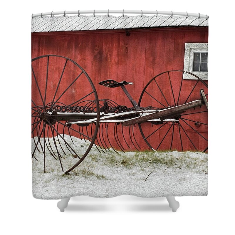 Farm Shower Curtain featuring the photograph Winter on Farm by David Rucker