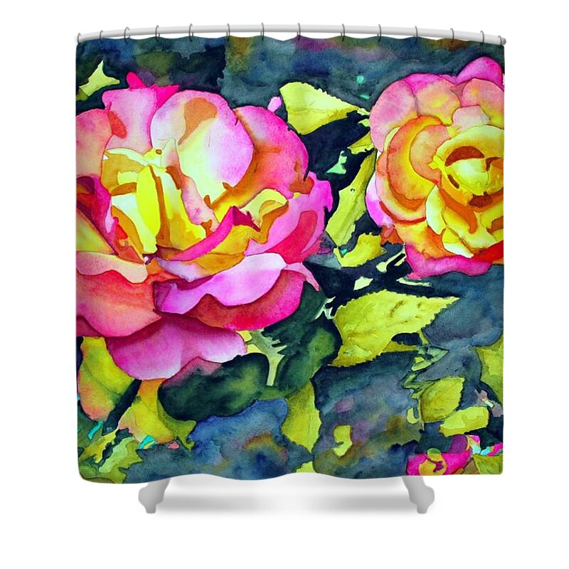 Rose Shower Curtain featuring the painting Winter Rose by Gerald Carpenter