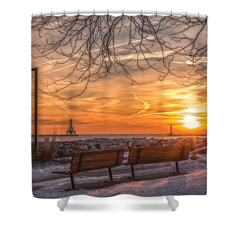 Sunrise Shower Curtain featuring the photograph Winter Sunrise in the Park by James Meyer