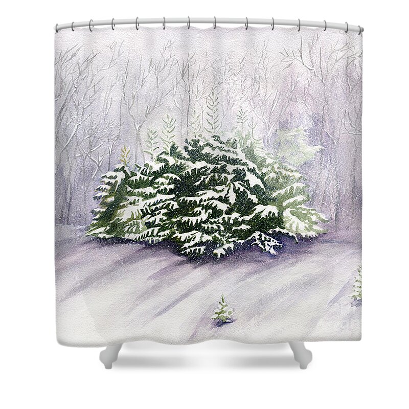 Winter Shower Curtain featuring the painting Winter Wind by Melly Terpening