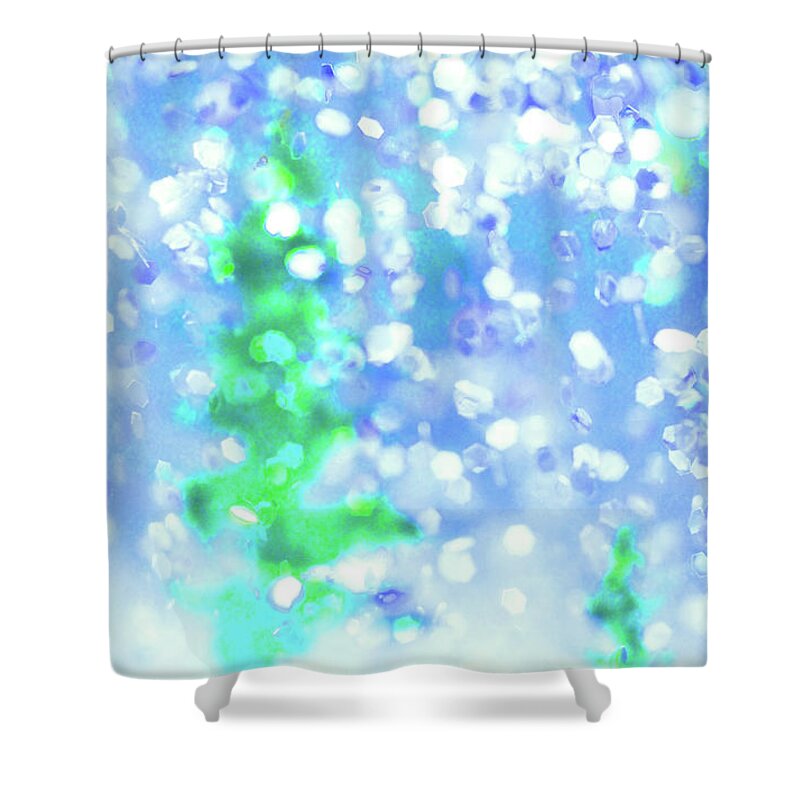 Abstract Shower Curtain featuring the digital art Winter Wonderland by Karen Adams