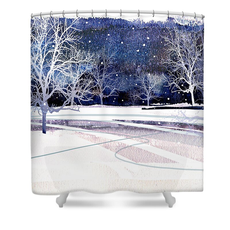 Winter Shower Curtain featuring the painting Winter Wonderland by Paul Sachtleben