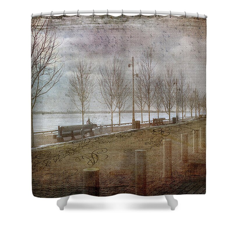 Winter Shower Curtain featuring the digital art Winters Edge by Nicky Jameson