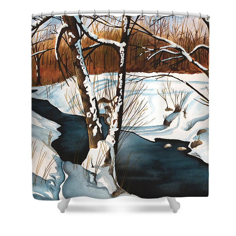 Winter Shower Curtain featuring the painting Winterscape by Vic Ritchey